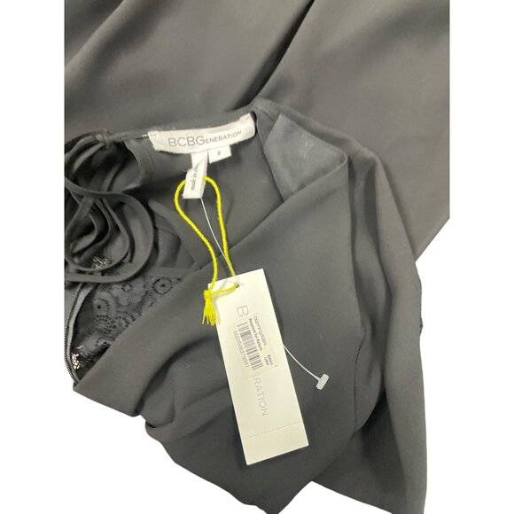 BCBGeneration Womens Black Long Sleeve Fit & Flare Dress With V-Neck Size 2 - Picture 5 of 7